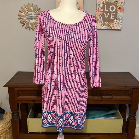 Lilly Pulitzer Dresses & Skirts - Lilly Pulitzer Mandevilla Beacon dress pink & blue stretch NWOT S